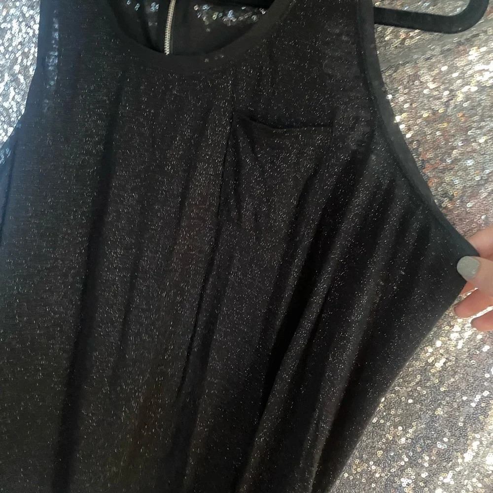 5/$20 Women’s Studio Y Black Sheer Racerback Tank Top XL - Picture 2 of 5